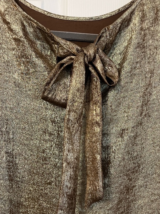 LOFT Metallic Gold Long-Sleeve Blouse - Picture 5 of 5